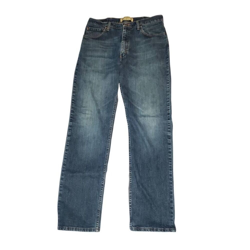 Wrangler Regular Fit Flex Jeans Men’s 34x32 Blue Medium Wash Straight Leg Denim